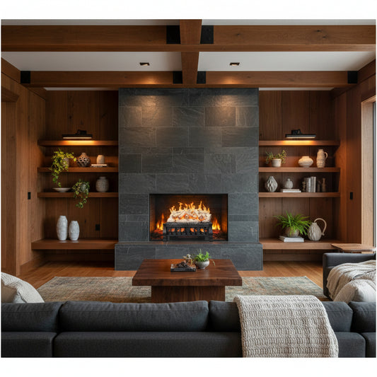 R.W.FLAME 20 Inch Electric Fireplace Log Set - Space Heater - Remote