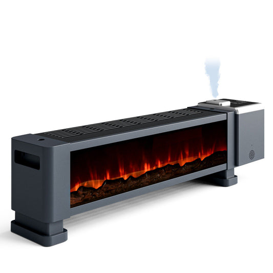 Advwin Electric Baseboard Space Heater 1800w - Realistic 3d Flame Remote Timer Thermostat