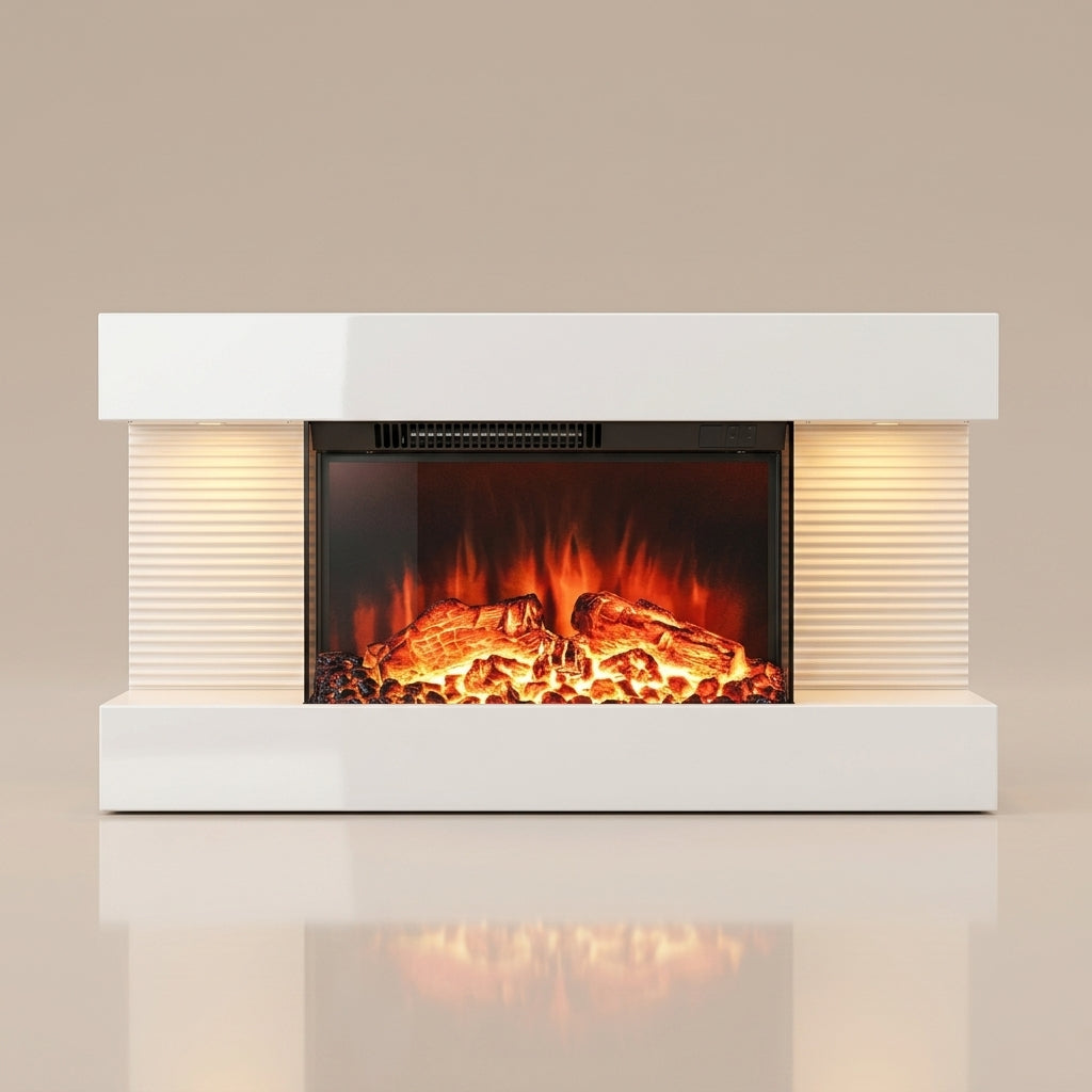32 Inch Electric Fireplace Wall Mounted - 3 Sided - 1500W Heater - EZ Ember