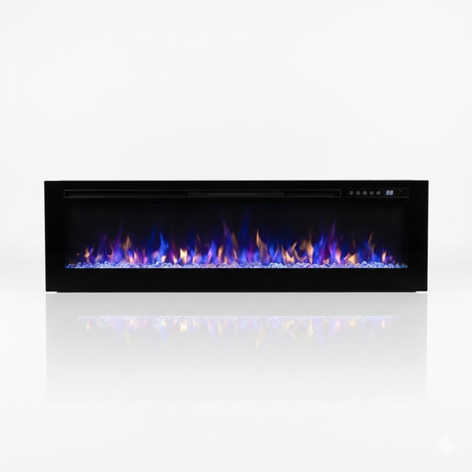 72 Inch Ultra Thin Electric Fireplace Insert Wall Mounted or Freestanding - Heater - EZ Ember