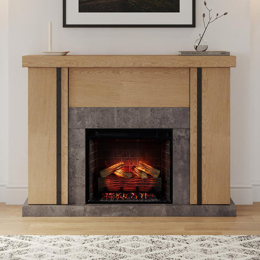Country Living Graham 55 Inch Mantel - Smart Electric Fireplace Heater - W/Remote