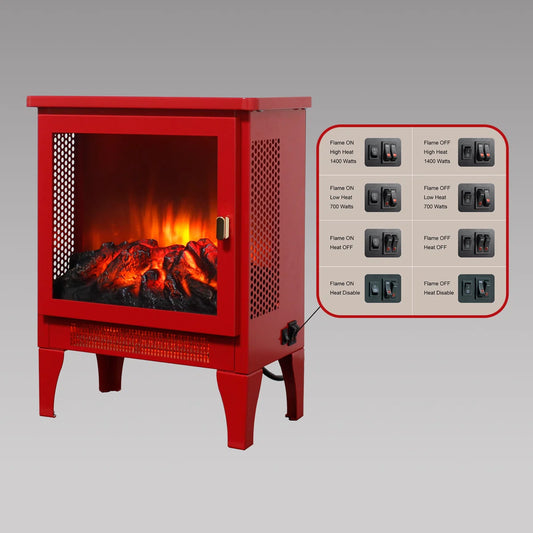 Winston Porter 14 Inch Electric Fireplace Space Heater