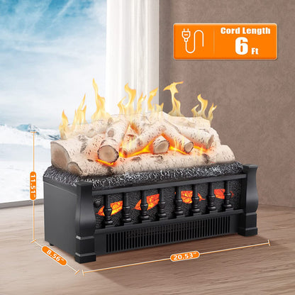 R.W.FLAME  20 Inch Electric Fireplace Log Set - Space Heater - Remote