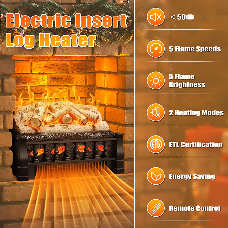 R.W.FLAME  20 Inch Electric Fireplace Log Set - Space Heater - Remote