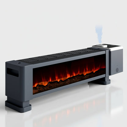 Advwin Electric Baseboard Space Heater 1800w - Realistic 3d Flame Remote Timer Thermostat