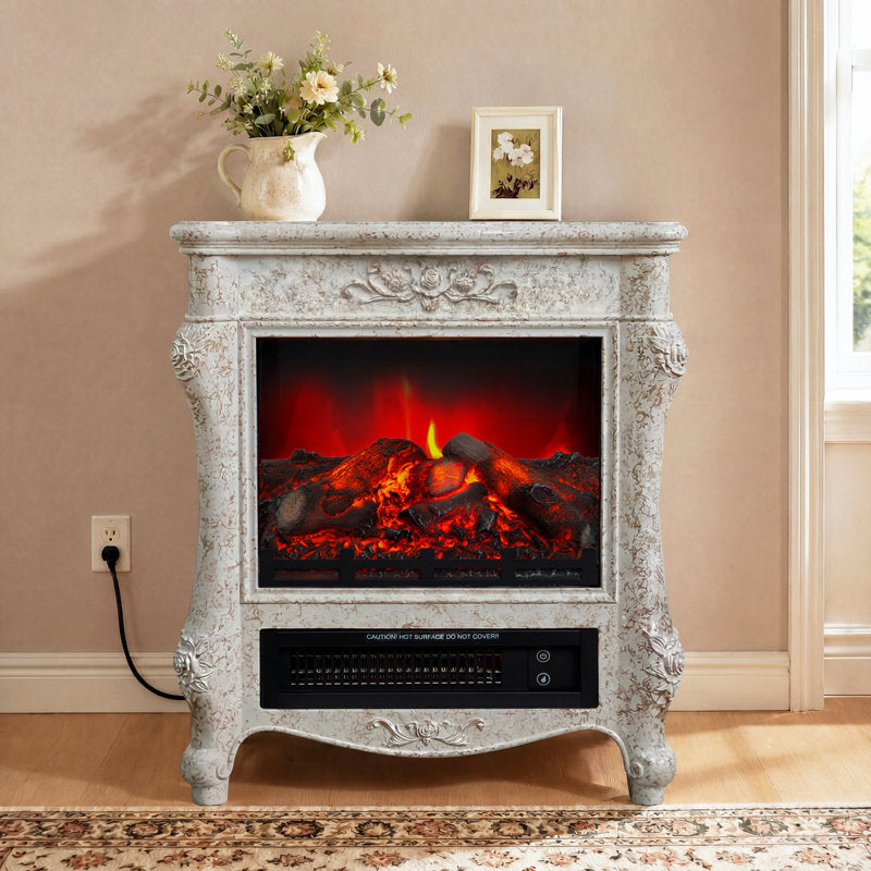 Astoria Grand 18 Inch Freestanding Electric Fireplace Mini European Vintage Space Heater
