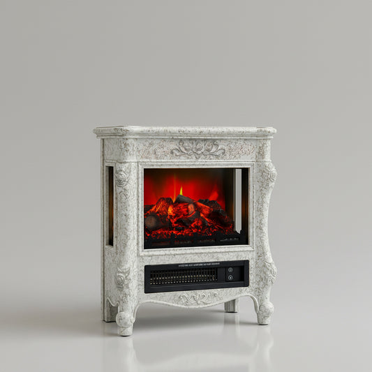 Astoria Grand 18 Inch Freestanding Electric Fireplace Mini European Vintage Space Heater