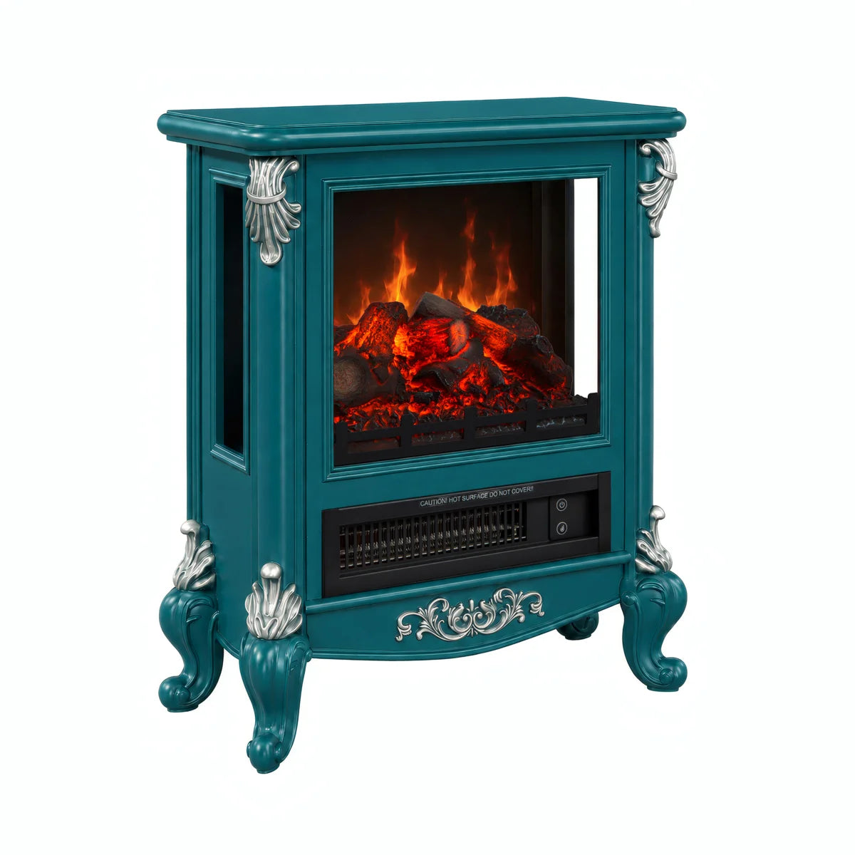 Astoria Grand 18 Inch Freestanding Electric Fireplace Mini European Vintage Space Heater