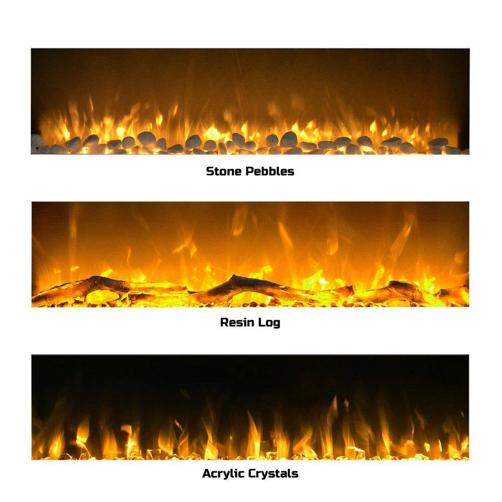 50 In. No Heat Electric Fireplace Color Changing Wall/Floor Stand in White