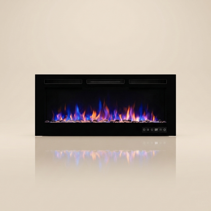 36 Inch Electric Fireplace Insert - Wall Mounted with Thermostat - EZ Ember