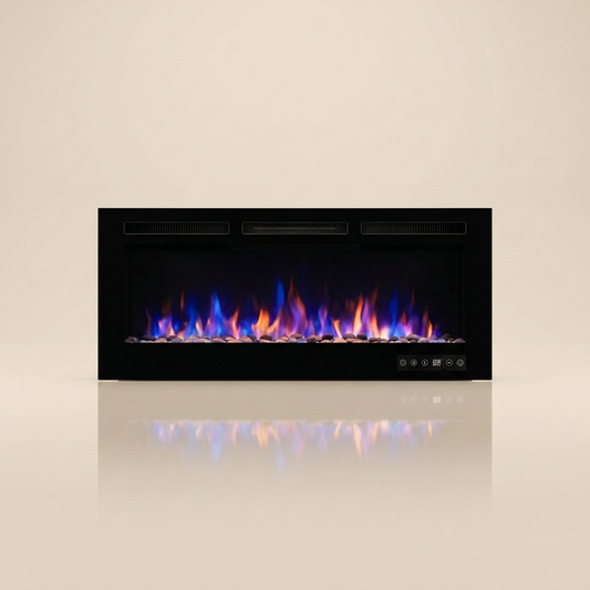 36 Inch Electric Fireplace Insert - Wall Mounted with Thermostat - EZ Ember