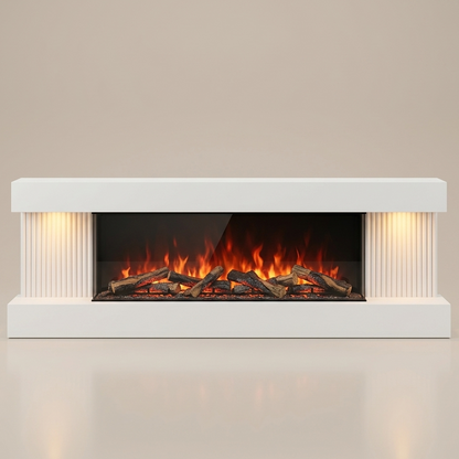 36 Inch Electric Fireplace Wall Mounted - 3 Sided with Floating Mantle - EZ Ember