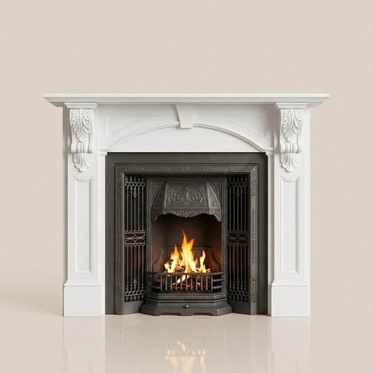 48 Inch Electric Fireplace Mantel - Heater - White