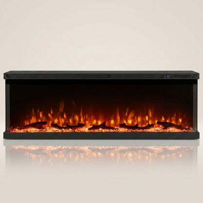50 Inch Electric Fireplace Insert - 3 Sided - 12 Flame Colors - Just Electric