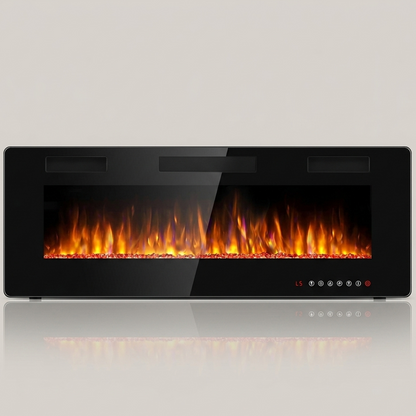 50 Inch Ultra Slim Electric Fireplace Insert Wall Mount Recessed- LED Heater - Just Electric