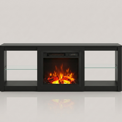 58 Inch Electric Fireplace TV Stand - LED Lights