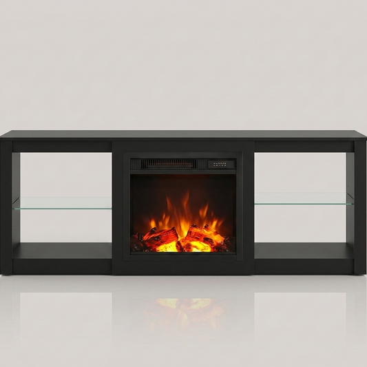 58 Inch Electric Fireplace TV Stand - LED Lights