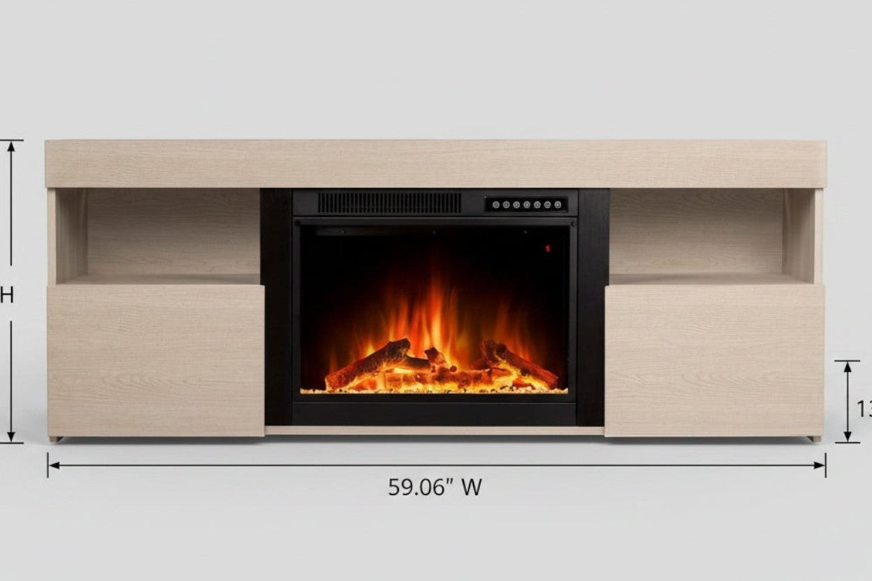 59 Inch Electric Fireplace TV Stand - COWSAR Vaneta