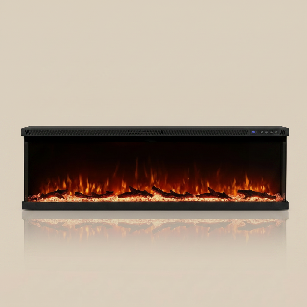 60 Inch Electric Fireplace Insert Wall Mount 3 Sided- with Remote Control - EZ Ember