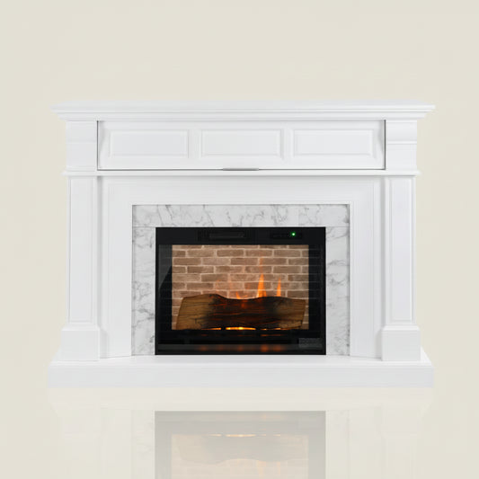62 Inch Electric Fireplace Grand Marble Mantel - Red Barrel