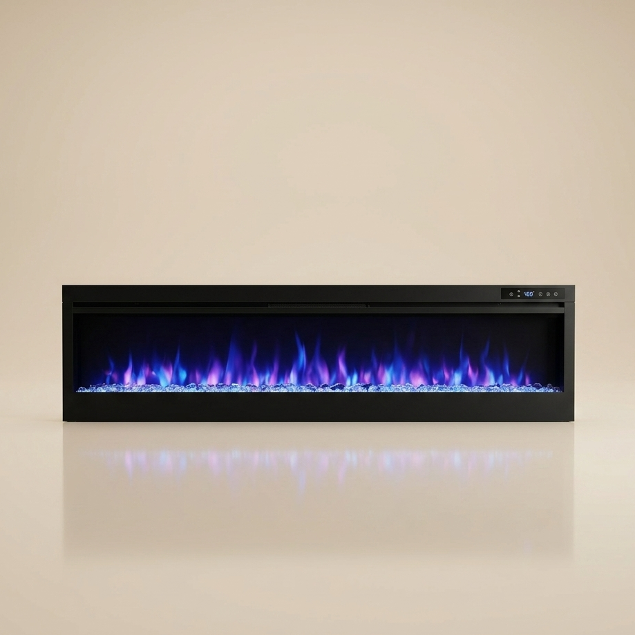 72 Inch Ultra Thin Electric Fireplace Insert Wall Mounted or Freestanding - Heater - EZ Ember