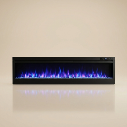 72 Inch Ultra Thin Electric Fireplace Insert Wall Mounted or Freestanding - Heater - EZ Ember