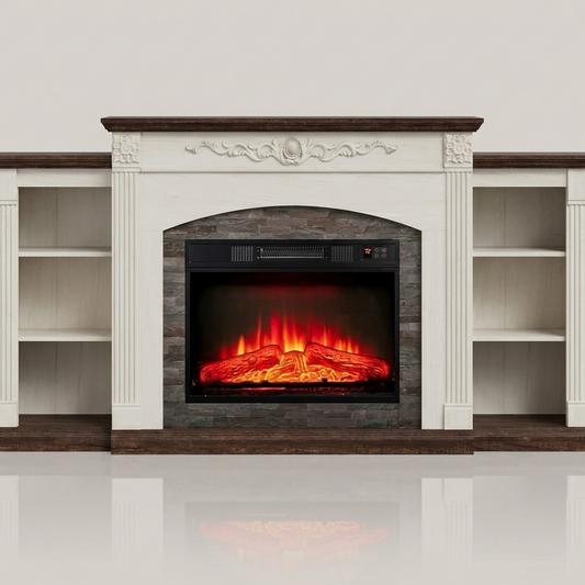 72 Inch Electric Fireplace TV Stand Entertainment Center - White - EZ Ember