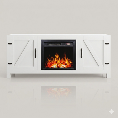 72 Inch Electric Fireplace TV Stand - Modern High Gloss - EZ Ember