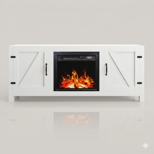72 Inch Electric Fireplace TV Stand - Modern High Gloss - EZ Ember