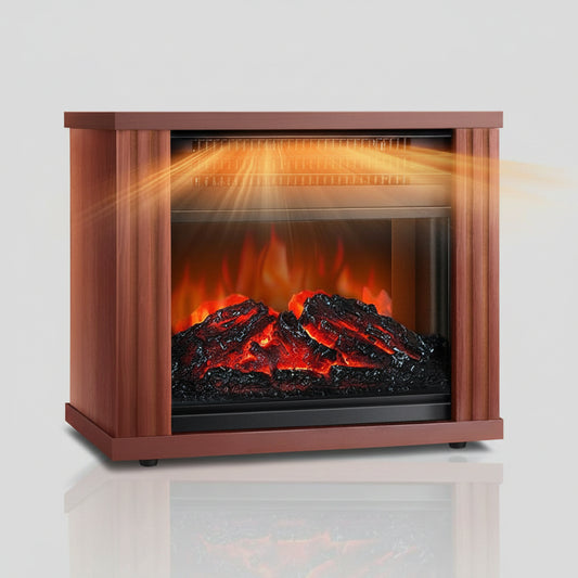 Airo Comfort Portable Electric Fireplace Space Heater – 1500W With 3D Realistic Dancing Flame Effect