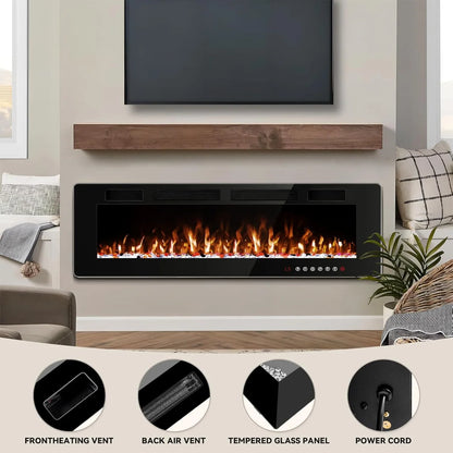 Ellis (30", 36", 42", 50", 60", 72") Electric Fireplaces Recessed Wall Mounted