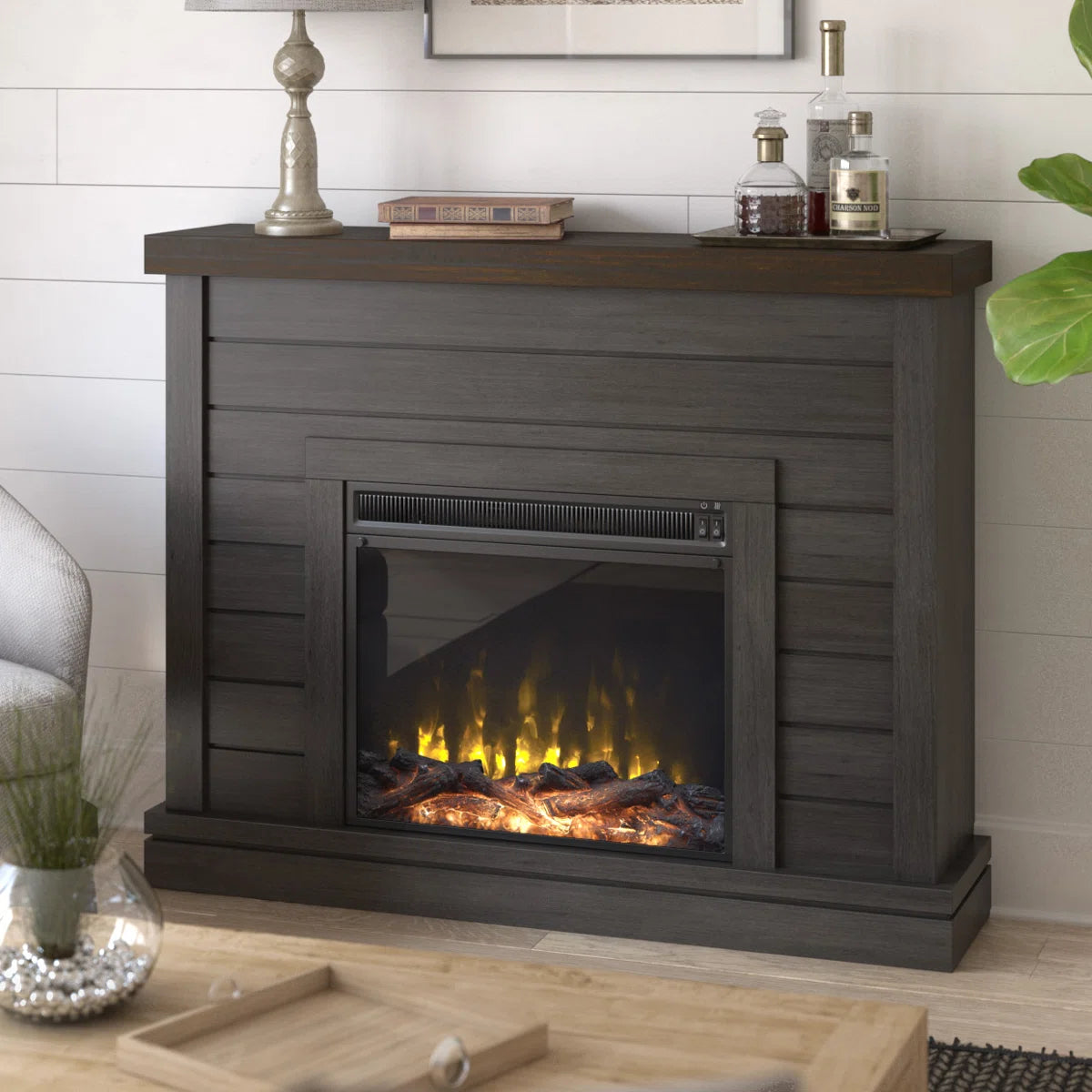 Sand Stable Alaya 47 Inch Electric Fireplace Mantel- 4600 BTU