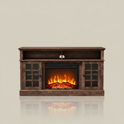 August Grove Anias 56-inch TV Stand with Electric Fireplace