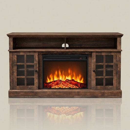 August Grove Anias 56-inch TV Stand with Electric Fireplace