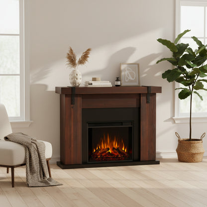 49 Inch Electric Fireplace Freestanding Mantel - Real Flame Aspen
