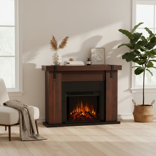 49 Inch Electric Fireplace Freestanding Mantel - Real Flame Aspen