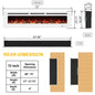 Powder White 60 & 72 Inch Electric Fireplace - Wall Mounted or Recessed