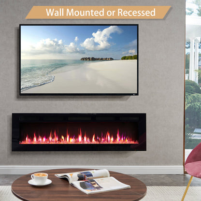 Carsten 60 Inch 3-in-1 Electric Fireplace Insert - Adjustable Color Flames - Fire Cracking Sound