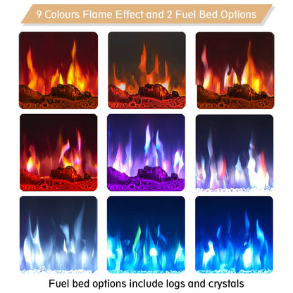 Carsten 60 Inch 3-in-1 Electric Fireplace Insert - Adjustable Color Flames - Fire Cracking Sound