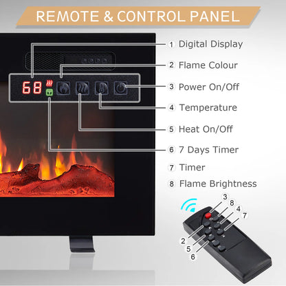 Carsten 60 Inch 3-in-1 Electric Fireplace Insert - Adjustable Color Flames - Fire Cracking Sound