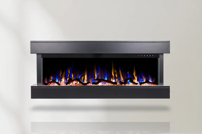Chesmont 50 Inch 3-Sided Wall Mount Electric Fireplace - Smart