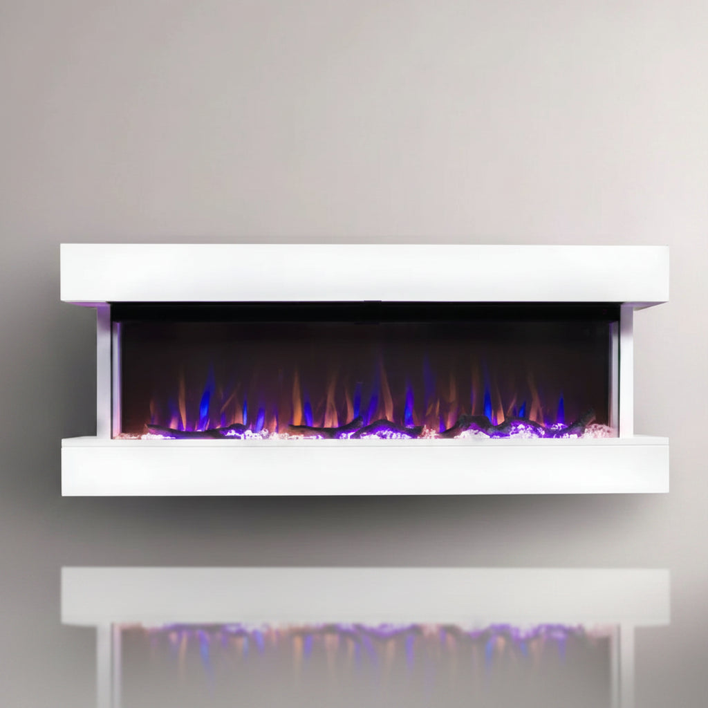 Chesmont 50 Inch 3-Sided Wall Mount Electric Fireplace - Smart