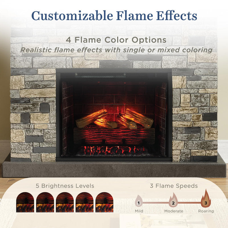 Country Living Dixson Stone 55 Inch Electric Fireplace Brick Mantel