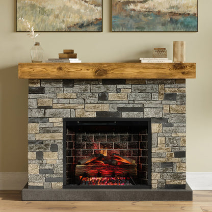 Country Living Dixson Stone 55 Inch Electric Fireplace Brick Mantel