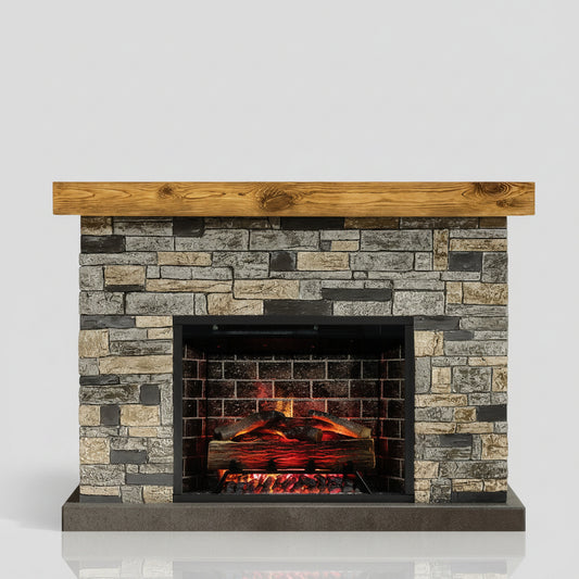 Country Living Dixson Stone 55 Inch Electric Fireplace Brick Mantel