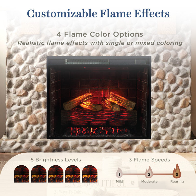 Country Living Glenbrook River Rock 55 Inch Electric Fireplace Mantel - Stone