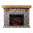 Country Living Glenbrook River Rock 55 Inch Electric Fireplace Mantel - Stone