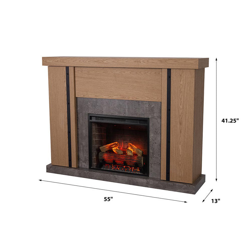 Country Living Graham 55 Inch Mantel - Smart Electric Fireplace Heater - W/Remote