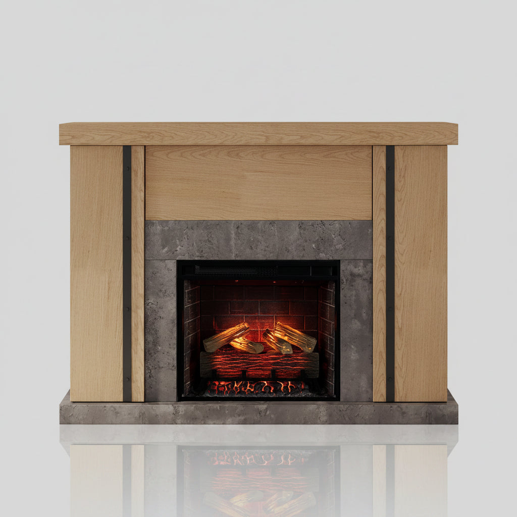 Country Living Graham 55 Inch Mantel - Smart Electric Fireplace Heater - W/Remote