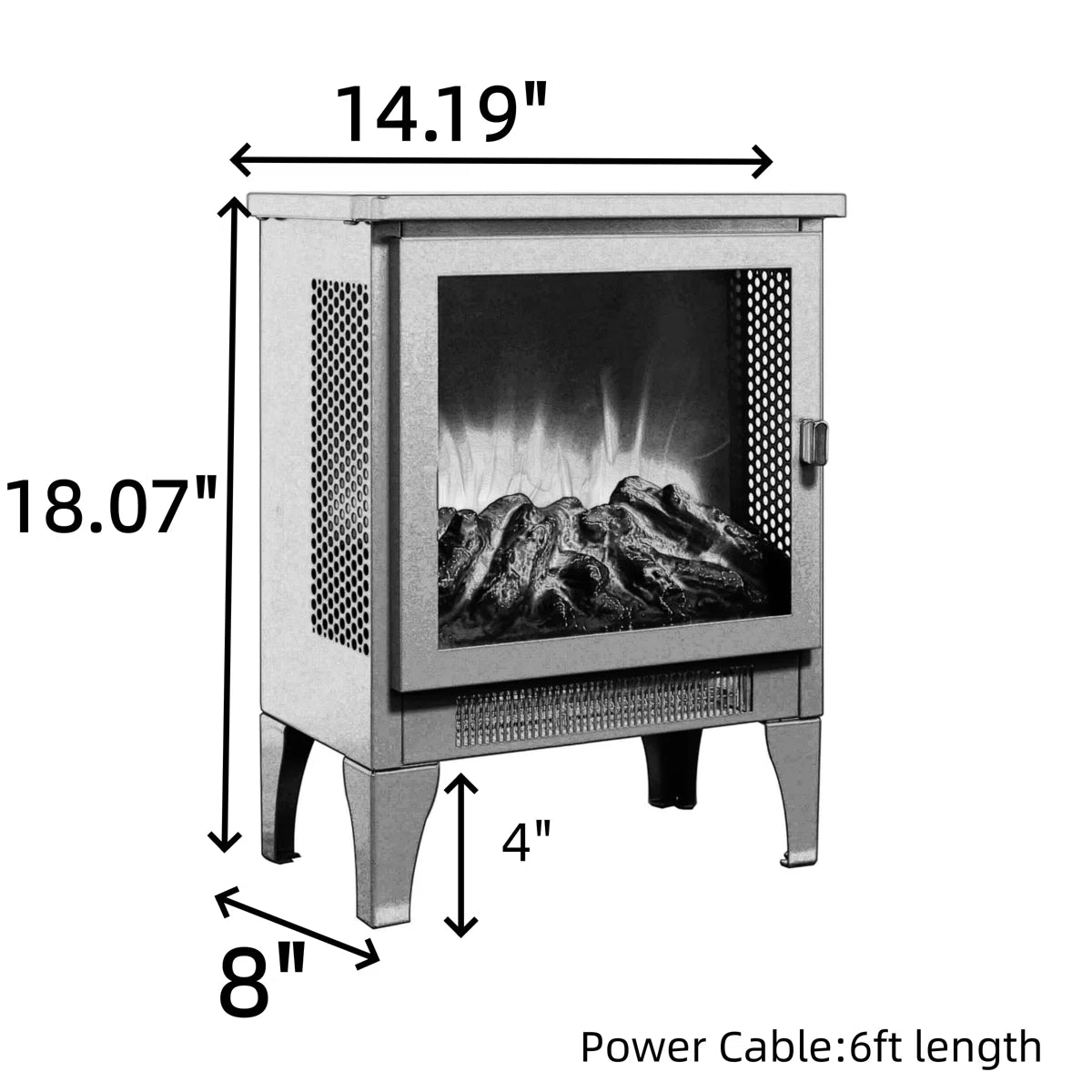 Winston Porter 14 Inch Electric Fireplace Space Heater